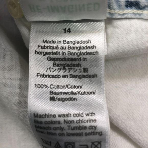 J Crew Women Bleached-out chambray Shirt Blouse Top Size 14 Cotton B239 -2 - Picture 7 of 16